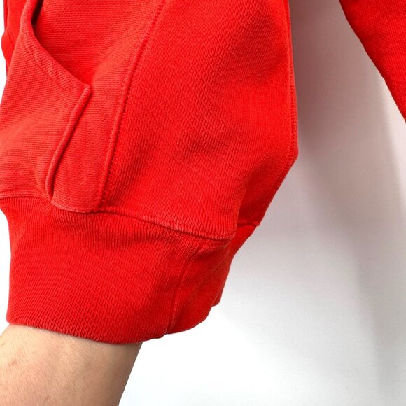 Champion Hoodie Womens Small Orange Reverse Weave Spellout Pullover Orange black - Picture 6 of 12